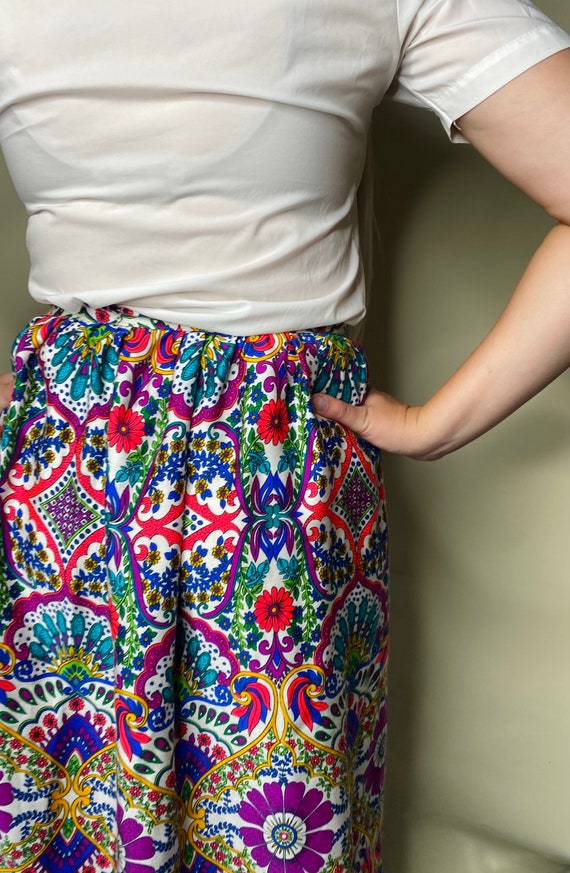 1960s Floral Skirt - image 4