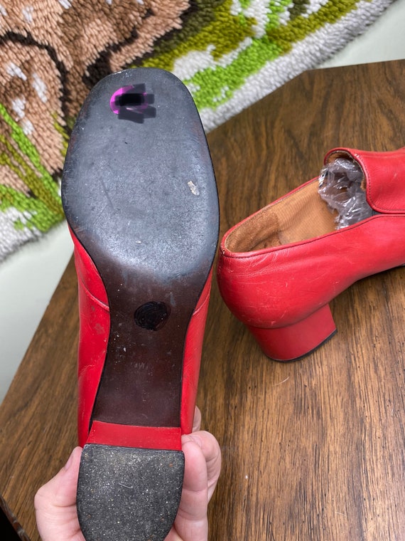 1940s Red Leather Heels - image 8