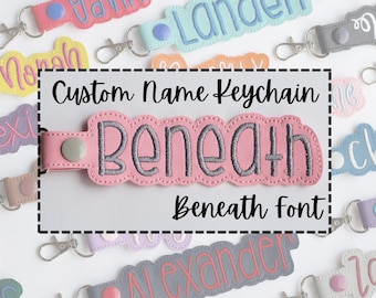 Llavero con nombre bordado personalizado / Etiqueta para mochila