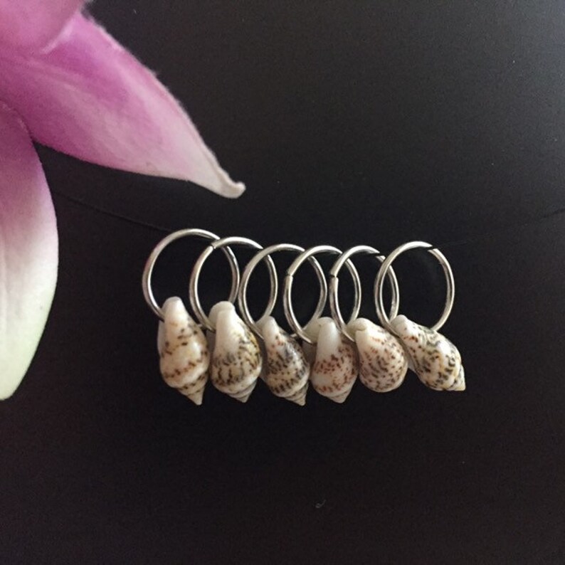 Hair Rings w/Shells Silver or Gold Braid/Dread Rings Locs Shell Hair Jewelry Boho Braids Dreads Sea Shell Loc Jewelry Island Tropicl Beachy image 5