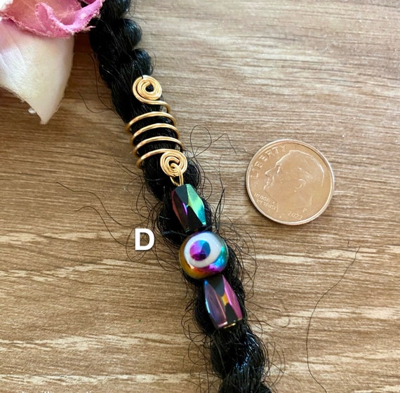 Loc Jewelry Gold Evil Eye Beaded Dread/braid Charm Dreadlock  display picture 3
