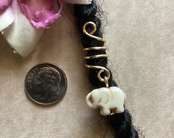 Loc Jewelry Black or White Glass Heart Dread/braid Charm Dreads