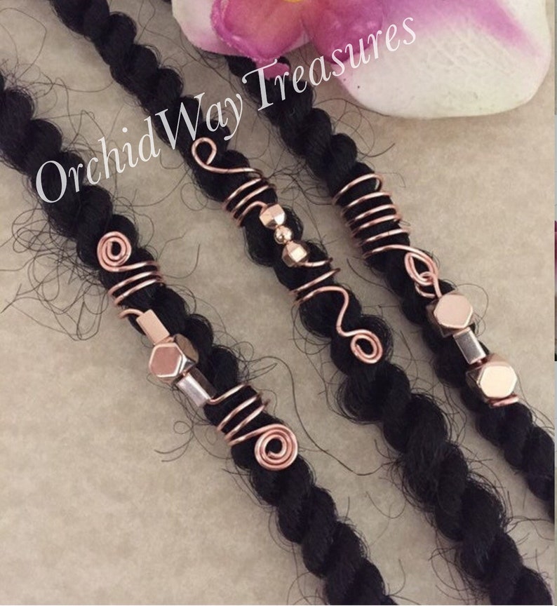 Rose Gold Loc Jewelry Set of 3 Coils Braid Jewelry Dreads | Etsy