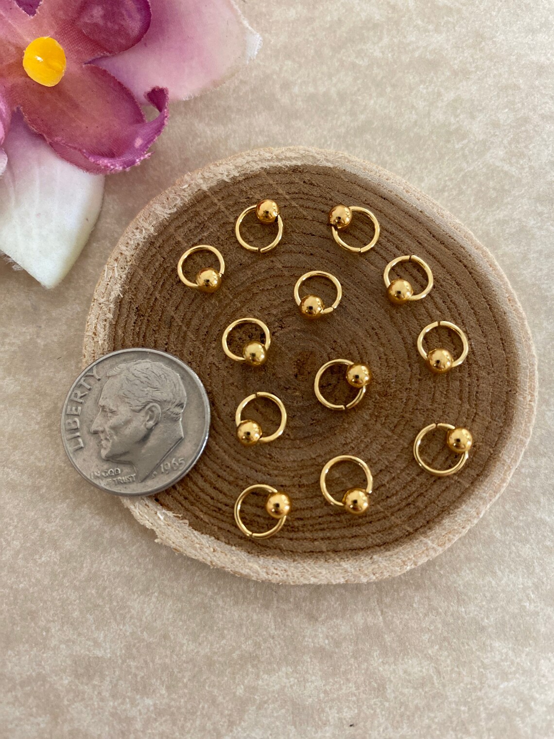 Gold Hair Rings w/Gold Metal Beads 12 Braid Rings Sisterlocks Etsy