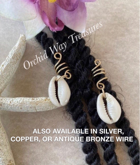 Cowrie Shell Loc Jewelry, Dreadlock Hair Accessories, Beads for Braids,  African Loc Jewelry 
