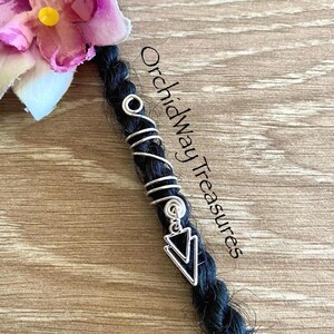 Silver Double Arrow Dread/Braid Charm Dreadlock Coil Loc Jewelry Sisterloc Cuff Arrow Unisex Mens Hair Accessories