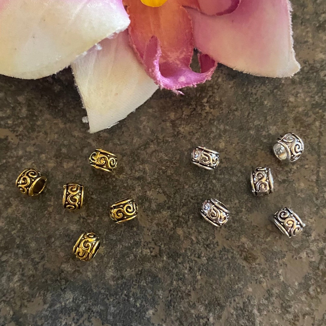 Loc Accessory Silver Loc Jewelry Silver or Gold Dread/braid Beads Set of 5 Very Small-3.5mm ...