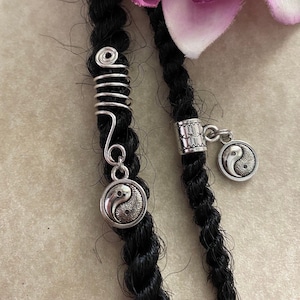 Loc Jewelry Silver Yin Yang Loc Coil or Cuff Dread/Braid Charm Boho Hair Charm Braids Dreads Locs Dreadlock Coil Sisterlocs Cuff Unisex Mens