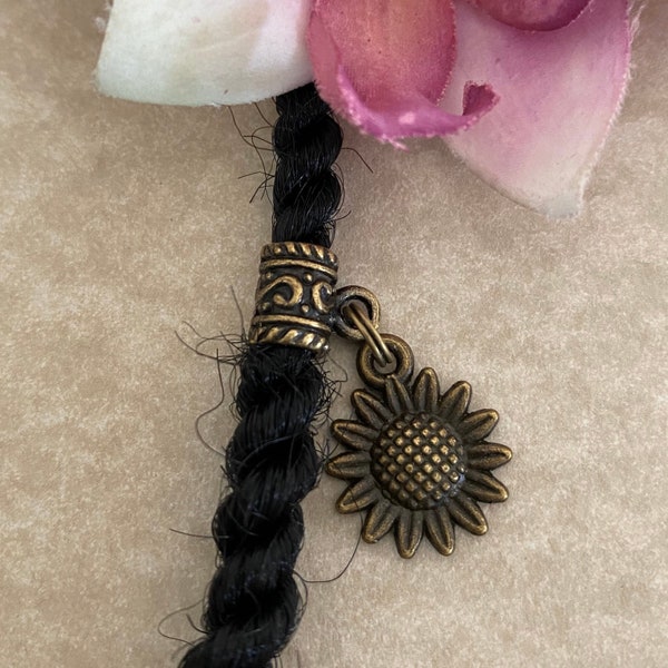 Loc Jewelry Bronze Sunflower Dread/Braid Charm Dreadlock Cuff Sisterloc Hair Accessories Boho Flower Child Hippie Dread Locs Jewelry Gift
