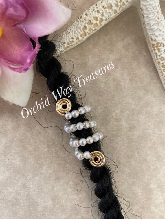 Loc Jewelry W/tiny Faux Pearls Dread/braid Charm Braids Dreads