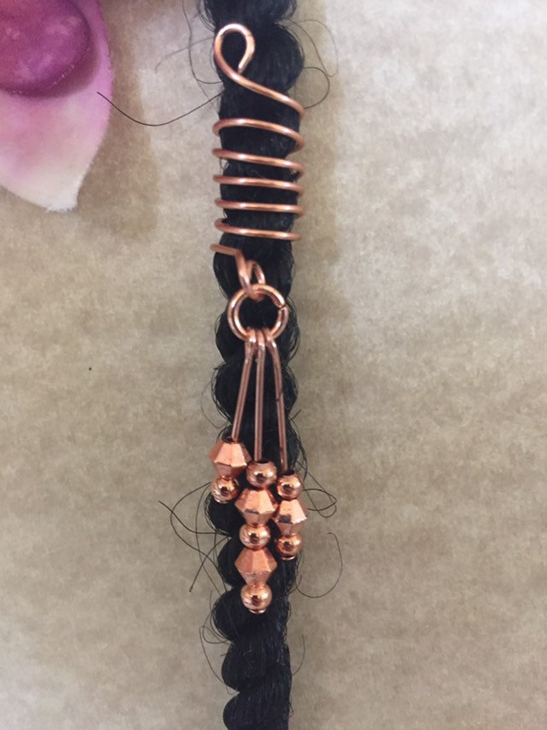 Loc Jewelry Copper Coil w/Copper Beads Dreadlock Cuff Hair Etsy