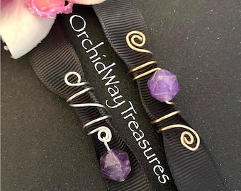 Amethyst Gemstone Braid/Dread Coil Dreadlock Charm Loc Jewelry Sisterloc Hair Jewel Hair Accessories