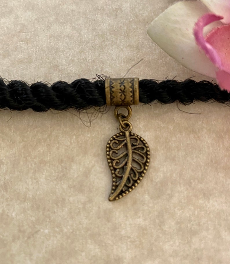 Loc Jewelry Antique Bronze Dread/Braid Cuff w/Filigree Leaf Etsy