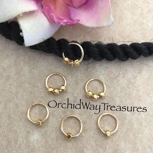 Gold Hair Rings w/Metal Beads Braid/Dread Rings Dreadlock Sisterloc Hair Jewelry Wedding Bridal Rings Gold Loc Jewelry Locs Hair Accessories
