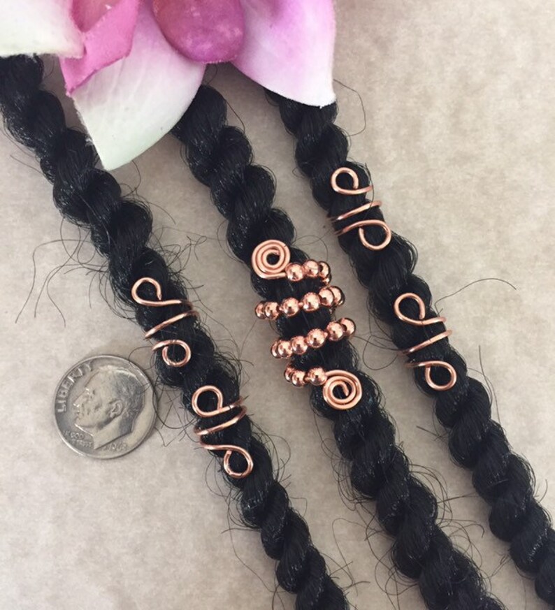 Loc Jewelry Copper Coils Set of 5 Dreadlock Cuffs Hair Jewelry Etsy