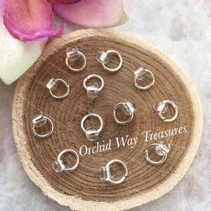 Loc Jewelry Silver Hair Rings w/Clear Glass Beads SMALL 6mm Braid Rings Set of 12 Sisterlocs Rings Tiny Beaded Loc Rings Hair Accessories