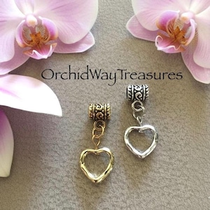 Gold or Silver Heart Dread/Braid Cuff Dreadlock Charm Loc Jewelry Sisterloc Euro Bracelet Charm Hair Accessories