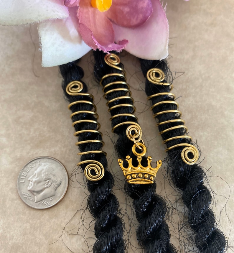 Loc Jewelry Gold Coils W/gold Crown Set of 3 Dreadlock Cuffs Etsy