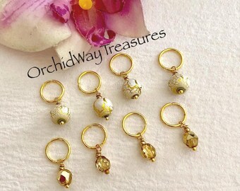 NEW TAG ! Beauexe 5 Pcs Curly Hair Set (Wig, Glass, Jewelery, Beads, Hair Band) Gold Wave Hair Ring Set: 5 Pc Dangle Braid Jewelry With AB  main image 2