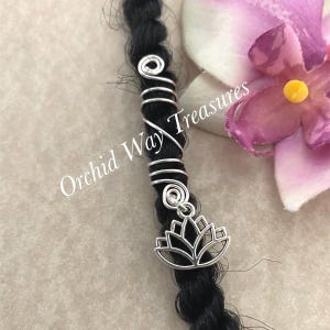 Loc Jewelry Silver Lotus Dread/Braid Coil Dreadlock Sisterloc Charm Flower Zen Yoga Floral Braid Adornment Hair Accessories