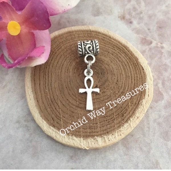 Silver Ankh Dread/Braid Cuff Dreadlock Charm Loc Jewelry Egyptian Hair Accessories Sisterlocs Charm Unisex Mens