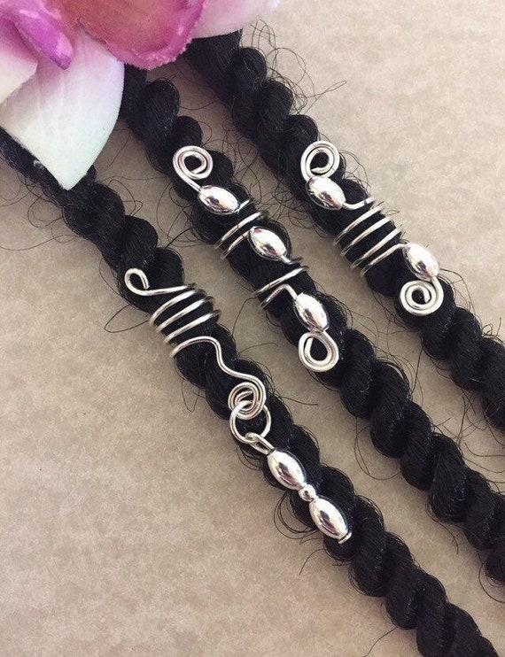 Loc Jewelry W/silver Metal Oval Beads Set of 3 Dreads - Etsy