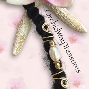 Gold & Glass Pearl Braid/Dread Charm Dreadlock Coil Loc Jewelry Sisterloc Unique Wedding Bridal Hair Accessories