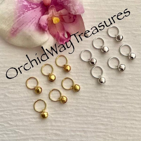 Silver or Gold Hair Rings w/Jingle Bells Braid/Dread Rings Loc Jewelry Boho Dreadlock Hoops Festival Hair Accessories Hippie Gypsy