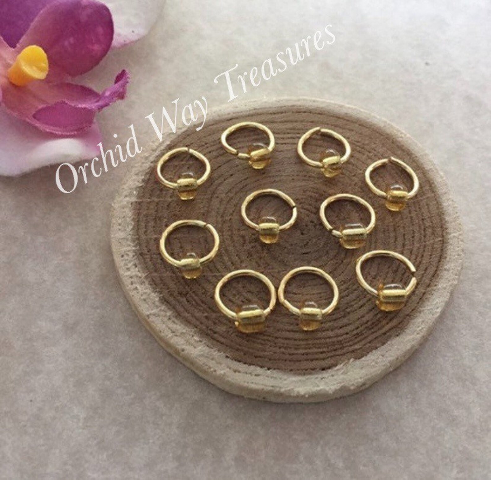 Gold Hair Rings W/gold Glass Beads Set of 10 Braid Rings Dread Etsy