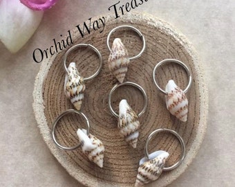 Hair Rings w/Shells Silver or Gold Braid/Dread Rings Locs Shell Hair Jewelry Boho Braids Dreads Sea Shell Loc Jewelry Island Tropicl Beachy