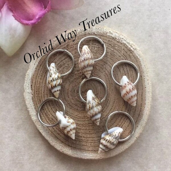 Hair Rings w/Shells Silver or Gold Braid/Dread Rings Locs Shell Hair Jewelry Boho Braids Dreads Sea Shell Loc Jewelry Island Tropicl Beachy