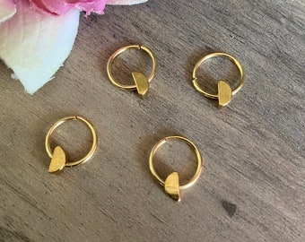 Gold Hair Rings w/Half Moon Metal Beads Braid Rings Braid Jewelry Dread Rings Boho Hair Jewelry Moon Dreadlock Hair Accessories Loc Jewelry