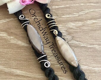Loc Jewelry OOAK Shell Dread/Braid Charm Dreadlock Coil Hair Accessories Spiral Hair Jewelry Ready to Ship