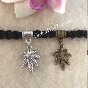 Silver or Bronze Marijuana Leaf Braid/Dread Cuff Weed Leaf Dreadlock Charm Loc Jewelry Sisterloc Hair Cuff Unisex Hair Accessories