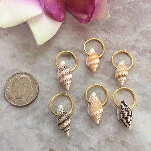 Hair Rings w/Shells Silver or Gold Braid/Dread Rings Locs Shell Hair Jewelry Boho Braids Dreads Sea Shell Loc Jewelry Island Tropicl Beachy image 4