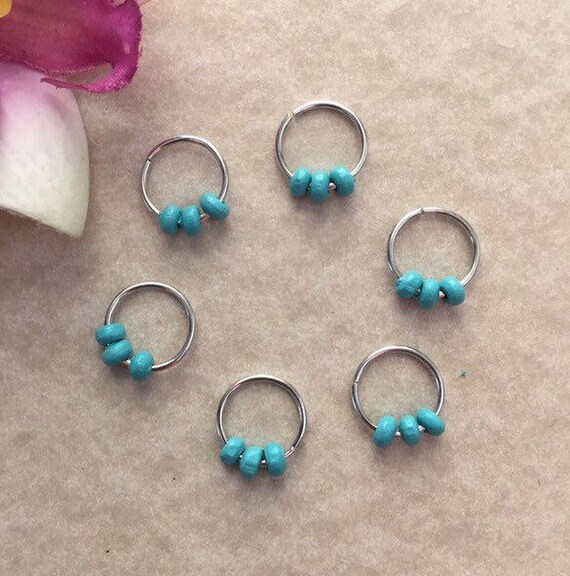 Superbe Barrette à Cheveux Argent, Turquoise Et Cristal Aqua, 3.5 Pouces