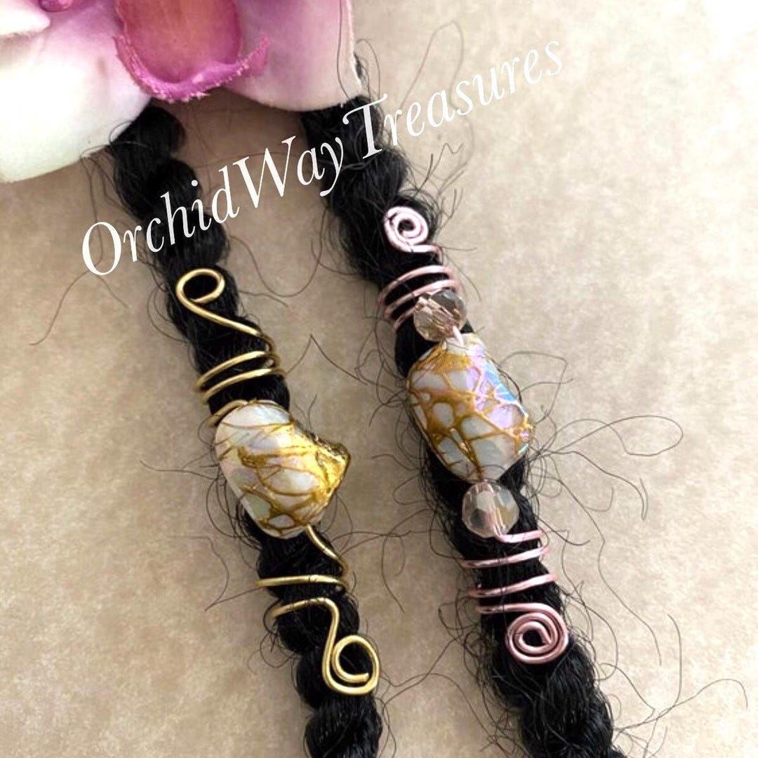 Loc With Shells Gold or Pink Loc Coil W/shell Dread/braid Charm Dreadlock Adornment ...