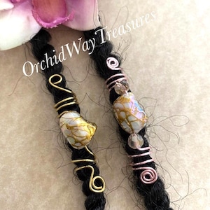 Loc Jewelry Shell Dread/Braid Coil Pink of Gold Wire Dreadlock Sisterloc Charm Hair Accessories Spiral Hair Wrap