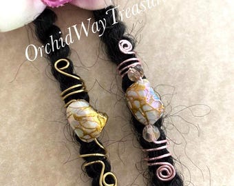 Loc Jewelry Shell Dread/Braid Coil Pink of Gold Wire Dreadlock Sisterloc Charm Hair Accessories Spiral Hair Wrap