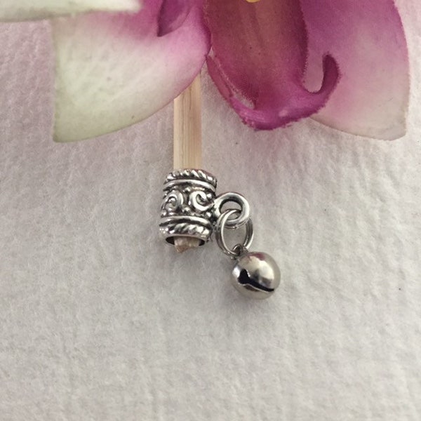 Silver Jingle Bell Dreadlock Cuff/Charm Loc Jewelry Dreads Braids Boho Euro Charm Locs Jewelry Sisterlocs Festival Dread Cuff Christmas