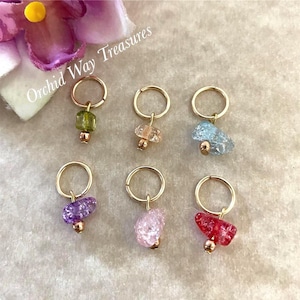 Gold Hair Rings w/Colorful Glass Beads Set of 6 Braid/Dread Rings Loc Jewelry Beaded Locs Charm Hippie Dreadlock Sisterloc Hair Accessories