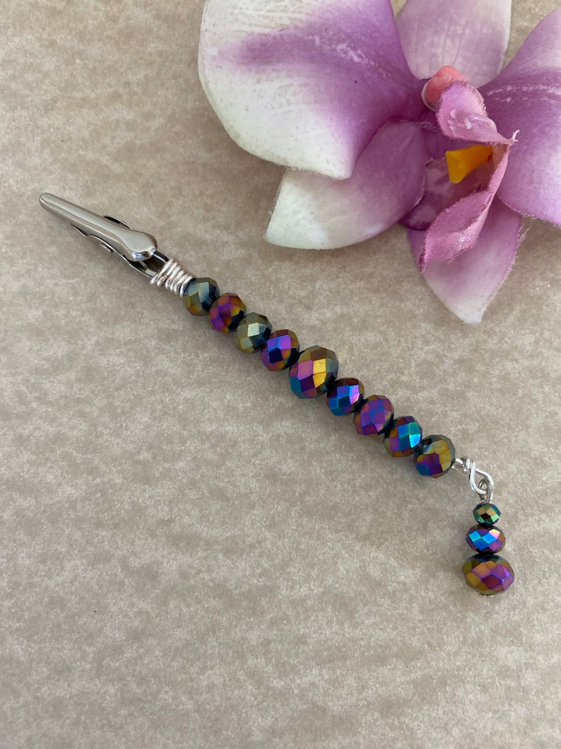 Roach Clip w/AB Beads Beaded Wand Style Roach Clip Smoking Etsy