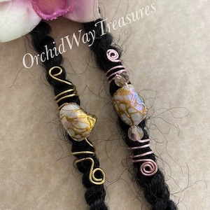 Loc Jewelry Gold or Pink Coil w/Shell Dreadlock Cuff Hair Jewelry Braids Twists Dread Locs Sisterlocs Shell Braid Jewelry Hair Accessories