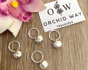 Silver Hair Rings w/Jingle Bells Braid/Dread Rings Set of 4 Hair Charms Boho Hippie Loc Jewelry Locs Dreadlocks Festival Hair Accessories