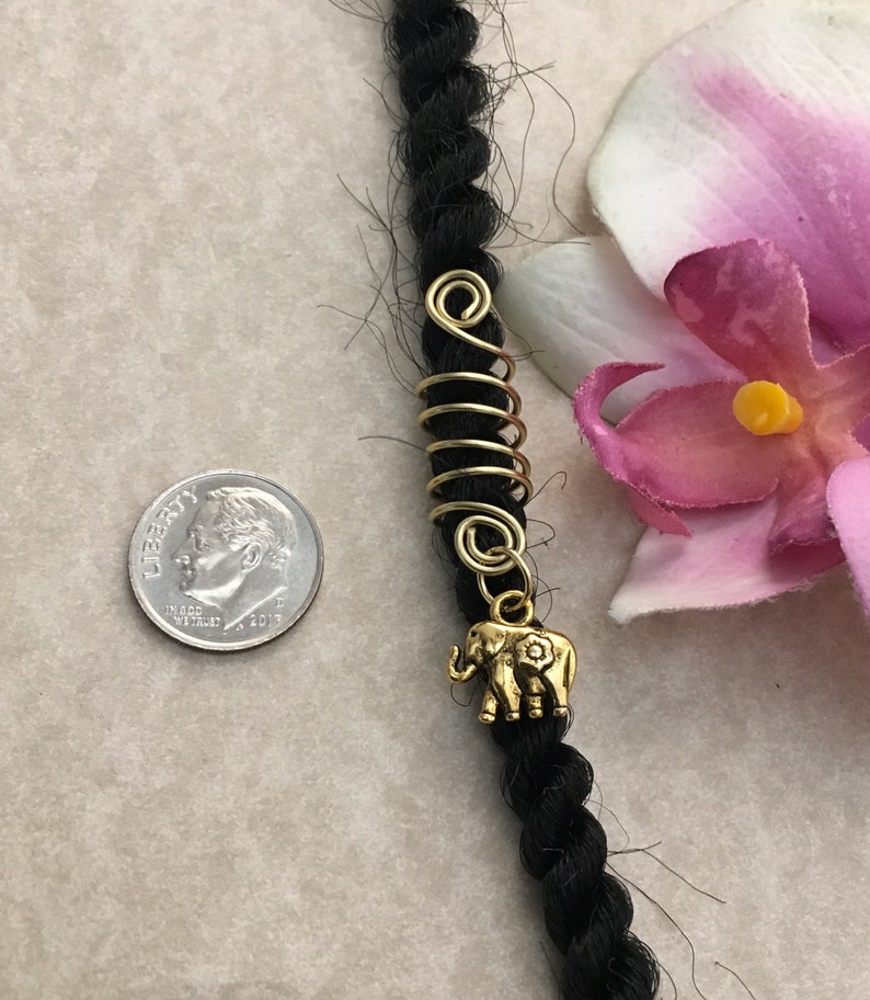 Loc Jewelry Gold Elephant Dreadlock Coil Hair Jewelry Braids Etsy
