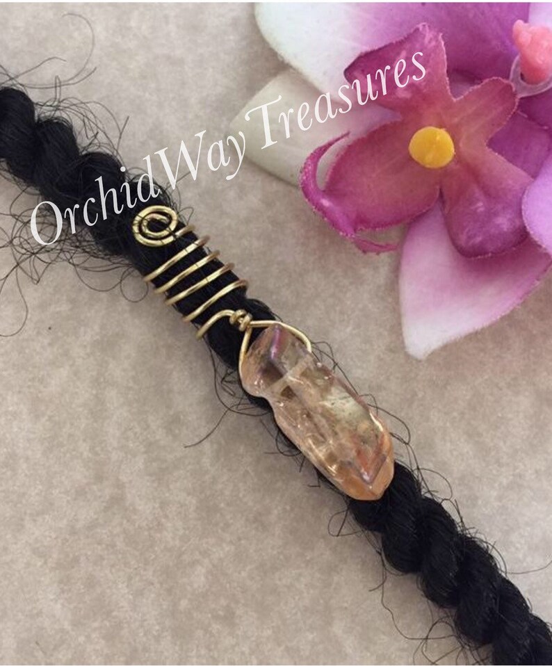 Loc Jewelry Crystal Dreadlocks Coil Quartz Crystal Hair Etsy