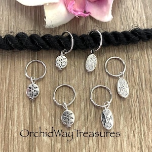 Hair Rings Silver Flower Braid Rings Set of 6 Braids Dreads Boho Hair Jewelry Dreadlock Rings Loc Jewelry Hair Accessories Sisterlocs  Locs