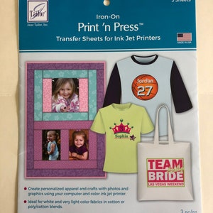 Iron-on Print &#39;n Press~hojas de transferencia para impresoras de chorro de tinta