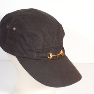 Waxed Cotton Baseball Type Cap, with Bit Decoration