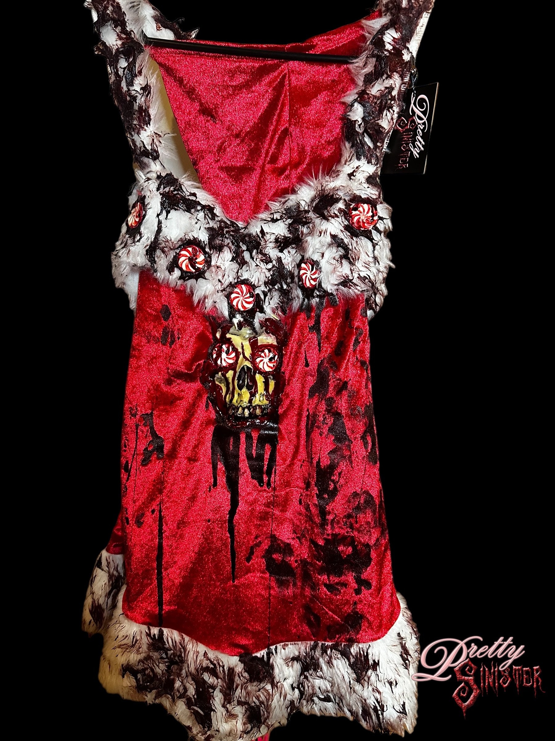 white christmas dresses Mrs. Claus Holiday Cape and Hand Muff Set with Red Velvet Dress main image 0